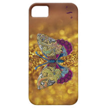 Glittering Gold Butterfly Monogrammed iPhone Case iPhone 5 Case