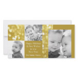 Glittery Gold  | Holiday Three Photo Card