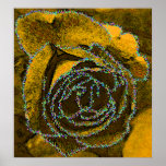 Glittery Golden Rose posters