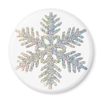 Glittery Snowflake Fridge Magnets