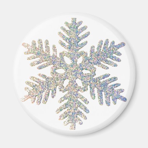 Glittery Snowflake Refrigerator Magnet