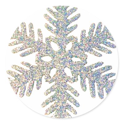 Glittery Snowflake Stickers by malibuitalian