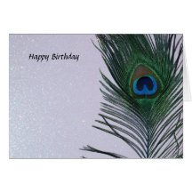 Glittery White Peacock Feather Still Life Cards