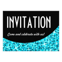 Glitz Blue curve 'Invitation' invitation