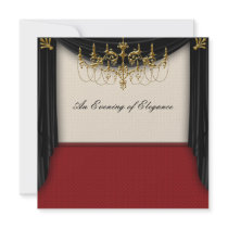 Glitz Glamour Black Tie Prom Invitations