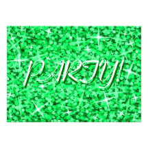 Glitz Green 'Party!' invitation St Patrick's Day