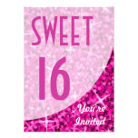 Glitz Pink curve "Sweet 16" invitation