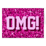 Glitz Pink 'OMG!' 'Happy Birthday' greetings card