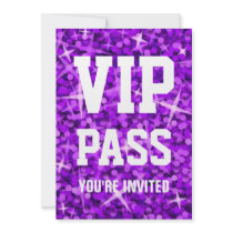 Glitz Purple 'VIP PASS' invitation