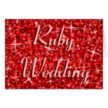 Glitz Red 'Ruby Wedding' card