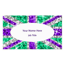 Glitz UK Purple white oval business card