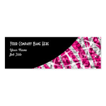 Glitz Zebra Pink Black Curve skinny Business Cards
