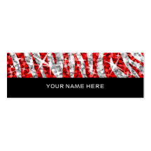 Glitz Zebra Red business card skinny black
