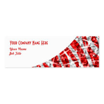 Glitz Zebra Red white curve skinny Business Cards