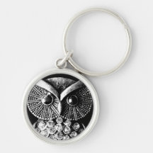 Glitzy Jewelled Metal Owl Keychain
