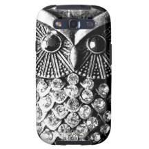Glitzy Jewelled Metal Owl Samsung Galaxy S3 Cases
