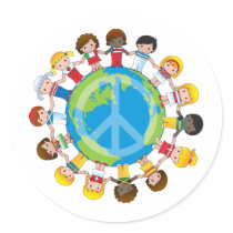 Global Children Round Sticker
