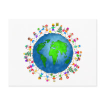 Global Christmas Kids Post Cards