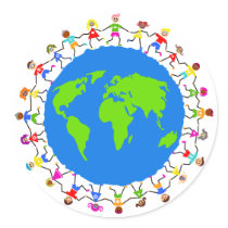 Global Kids Round Stickers