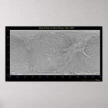 Global map of Saturn's moon Dione Print