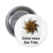 Global Peace symbo;, Global peaceOne Tribe Pinback Buttons