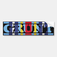 Global War on Terrorism Ribbon GRUNT Sticker Bumper Stickers