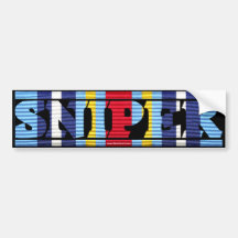 Global War on Terrorism Ribbon SNIPER Sticker Bumper Sticker