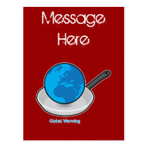 Global Warming Earth in a Pan Postcard