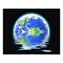 Global Warming Flooded Earth Illustration Art Photo