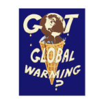 Global Warming Melting IceCream world Satire postcards