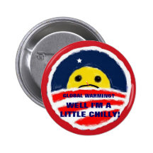 Global Warming? - OBAMA LOGO - BUTTON