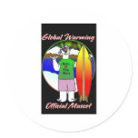 GLOBAL WARMING / POLAR BEARS OFFICIAL MASCOT ROUND STICKERS