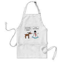 global warming snowman apron
