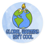global warming round sticker