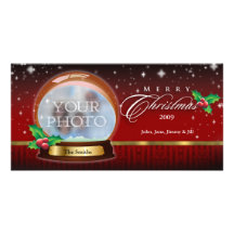 Globe 4 personnalisables de neige de Joyeux Noël Modèle Pour Photocarte