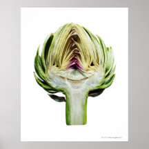 Globe artichoke half cut out posters