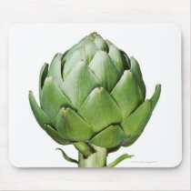 Globe Artichoke on White Background Cut Out Mousepads
