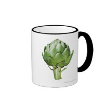 Globe Artichoke on White Background Cut Out Mugs