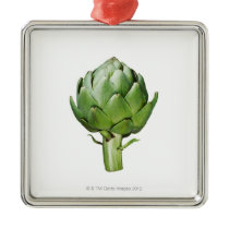 Globe Artichoke on White Background Cut Out Christmas Tree Ornaments