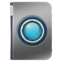Globe bleu rougeoyant coque kindle