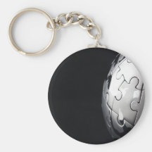 Globe de chrome avec l'arrière - plan noir porte-clef