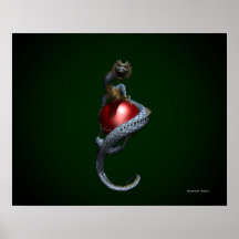 GLOBE de DRAGON - écarlate Poster