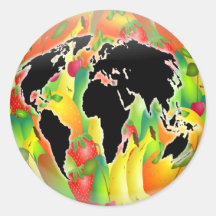 Globe de fruit autocollant