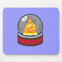 Globe de neige de Bouddha Tapis De Souris