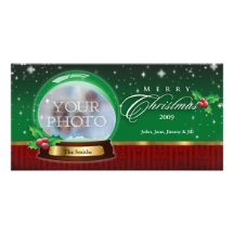 Globe de neige de Joyeux Noël personnalisable Cartes De Vœux Avec Photo