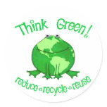 Globe Frog Environment  Recycle Sticker