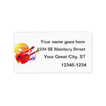 Globe guitars gradient personalized address labels
