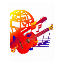 Globe guitars gradient post cards