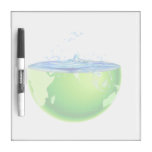 globe half with water splash earth design.png Dry-Erase whiteboard