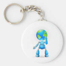 Globe head robot concept key chain